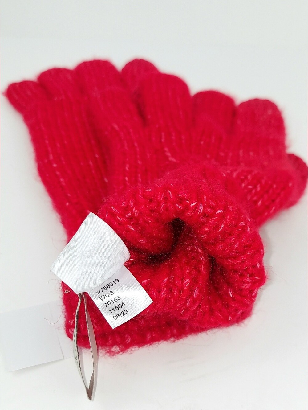 LOFT Wool Blend Red Cable Knit Women's Tech Gloves - Picture 6 of 8